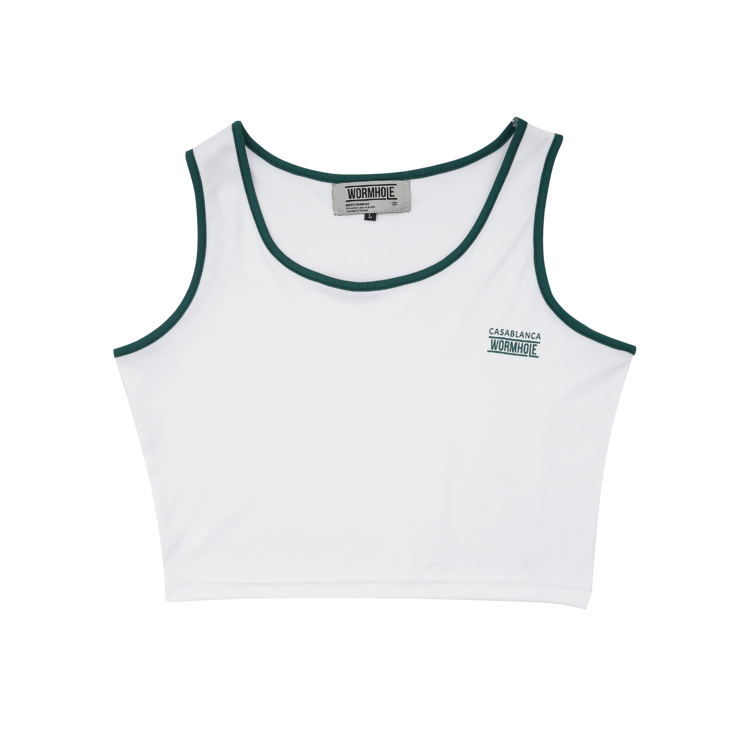 Wormhole x Casablanca Paradis Tank Top Padel Woman Stripped White/Forest