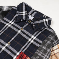 8 Cuts Button Flannel Multi Color