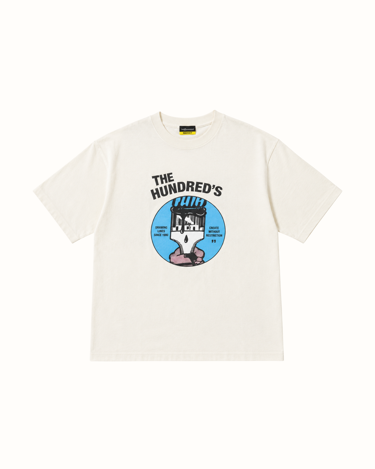 The Hundreds Black Lines Tee Cream