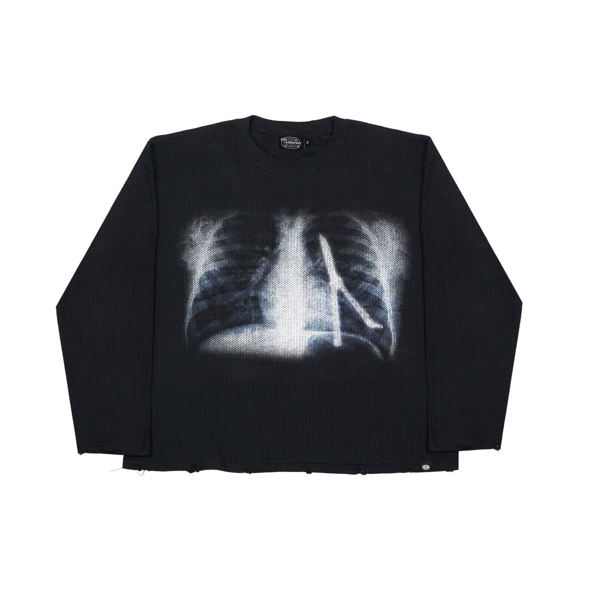 99Clover "Xray" Waffle Knit Longsleeve Black