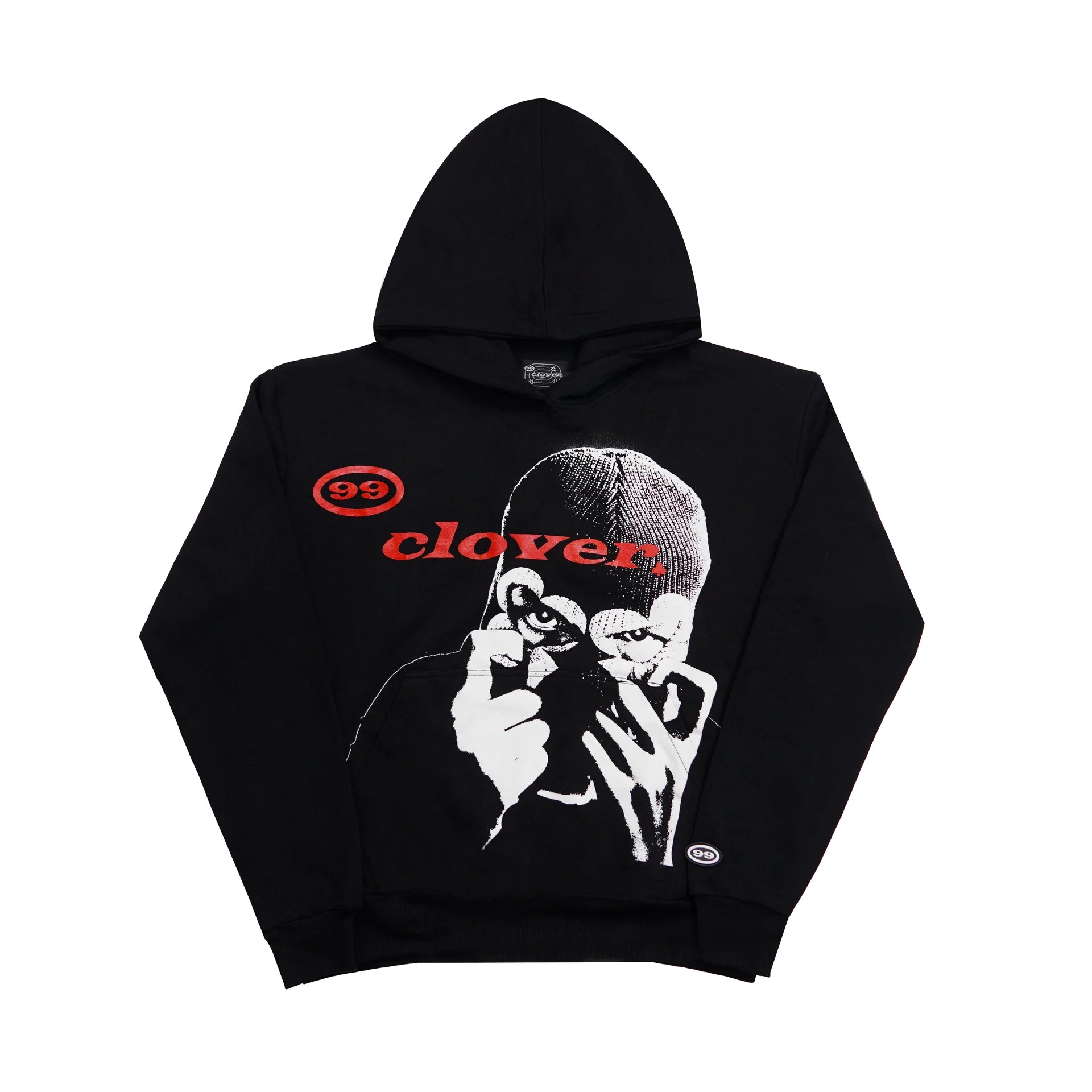99 Clover "Clover Vision" Oversized Hoodie Black/Red