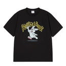 ADLV Cartoon Chincilla Short Sleeve T-Shirt Black