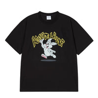 ADLV Cartoon Chincilla Short Sleeve T-Shirt Black