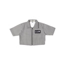 Wormhole Altezza Mechanic Crop Top Shirt Pinstripe Black/White