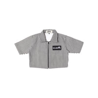 Wormhole Altezza Mechanic Crop Top Shirt Pinstripe Black/White