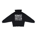 Wormhole Aperitivo Oversize Zip Hood Black Distressed