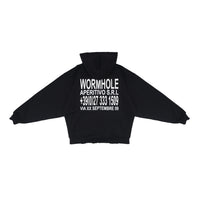 Wormhole Aperitivo Oversize Zip Hood Black Distressed