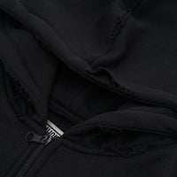 Wormhole Aperitivo Oversize Zip Hood Black Distressed