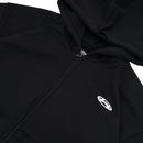 Wormhole Aperitivo Oversize Zip Hood Black Distressed
