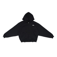 Wormhole Aperitivo Oversize Zip Hood Black Distressed