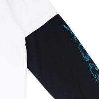 Wormhole Burning Wish Double Layer Long Sleeve T-Shirt White/Black