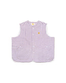 Oat Buru Vest Quilt Plaid Purple/White