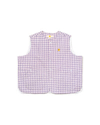 Oat Buru Vest Quilt Plaid Purple/White