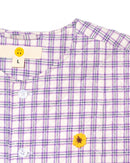 Oat Buru Vest Quilt Plaid Purple/White