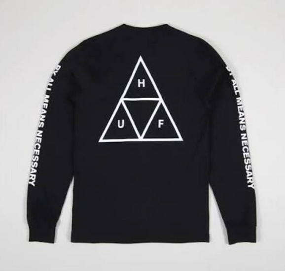 HUF Essentials TT L/S Tee Black