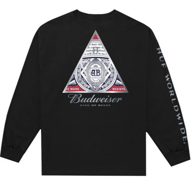HUF Budweiser Triangle L/S Tee Black