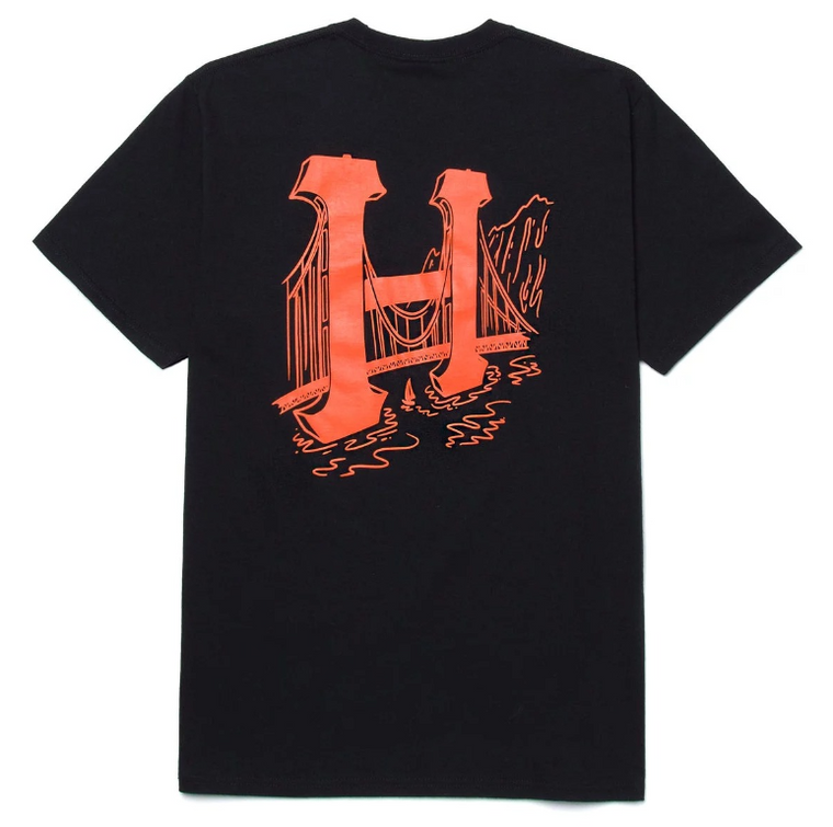 HUF Golden Gate Classic H Tee Black