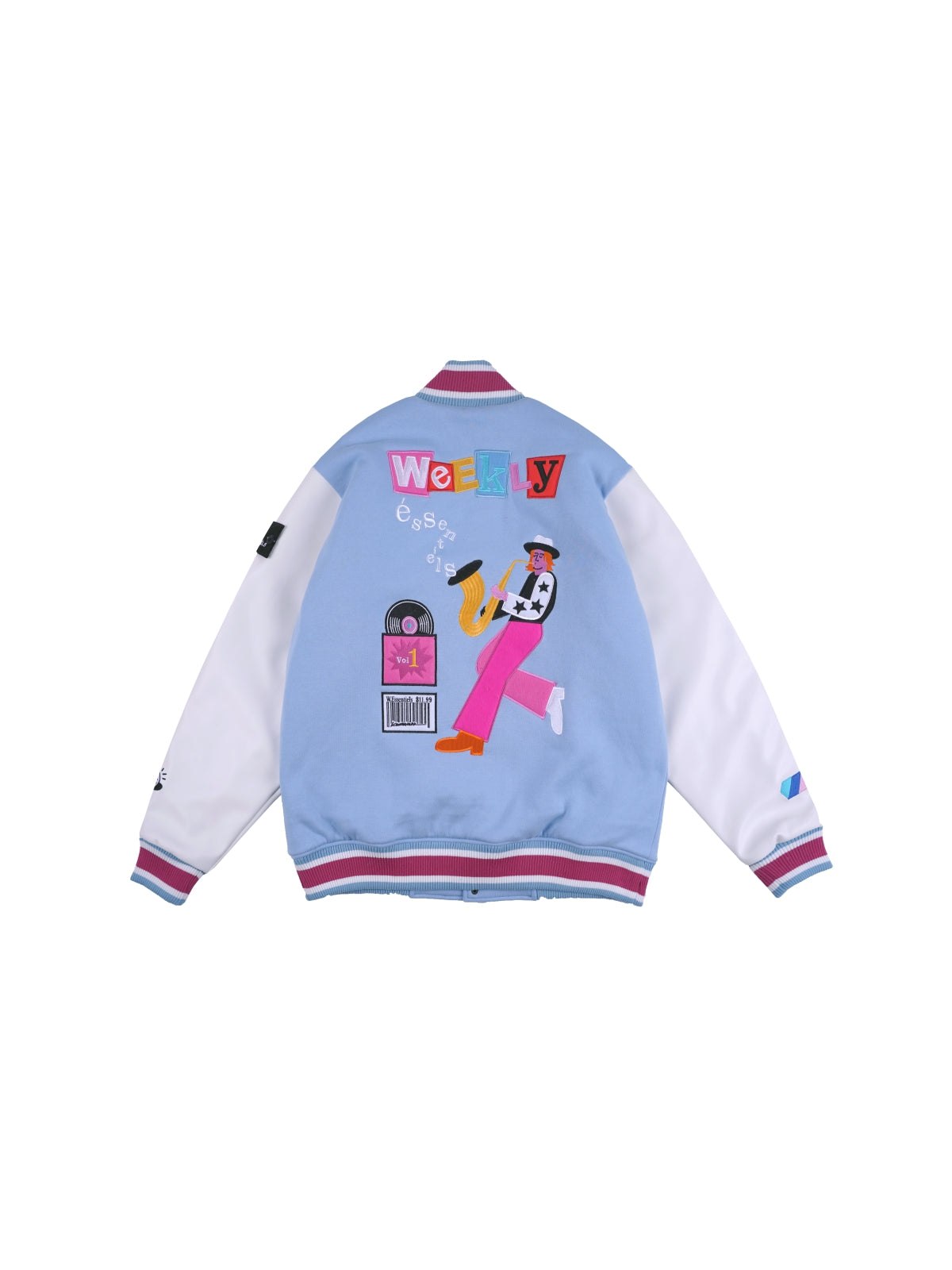 W.Essentiels x Kevinswork Weekly Essentiels Varsity Jacket North Carolina/White