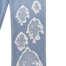 W.Essentiels Label Blue Cascade Hirondelle Washed Embroidered Baggy Denim Bleach Wash