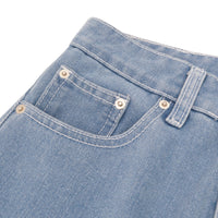 W.Essentiels Label Blue Cascade Hirondelle Washed Embroidered Baggy Denim Bleach Wash