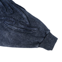 W.Essentiels Les Roanne Type-03 Distressed All Over Embroidery Hoodie Navy