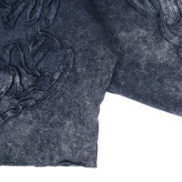 W.Essentiels Les Roanne Type-03 Distressed All Over Embroidery Hoodie Navy