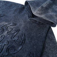 W.Essentiels Les Roanne Type-03 Distressed All Over Embroidery Hoodie Navy