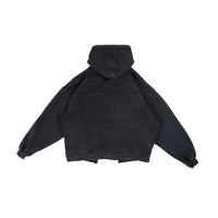 W.Essentiels Type-07 Hoodie Layered Acid Wash Noir black
