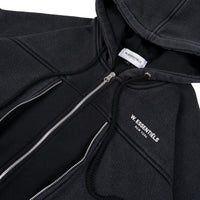 W.Essentiels Type-07 Hoodie Layered Acid Wash Noir black