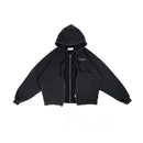 W.Essentiels Type-07 Hoodie Layered Acid Wash Noir black