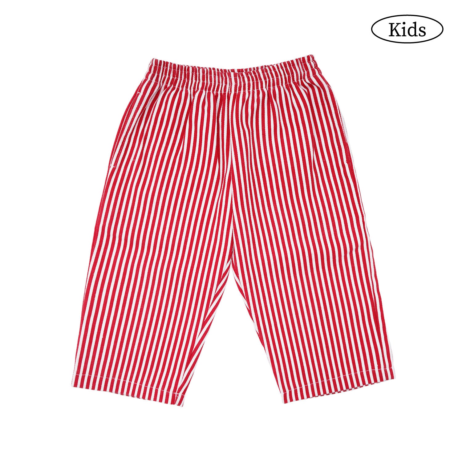 W.Essentiels Kids Kersaint Mechanic Stripped Pants Cherry