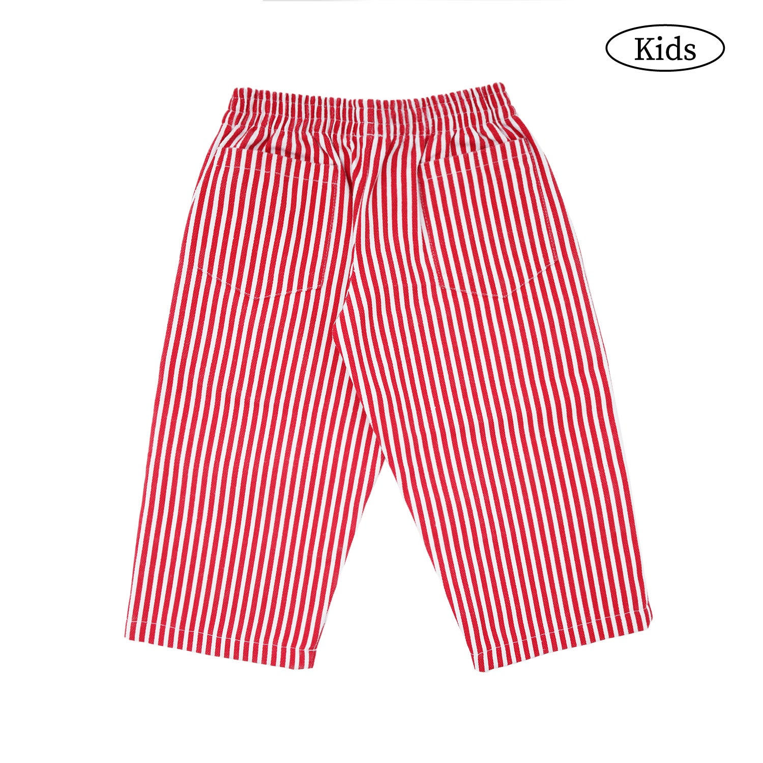 W.Essentiels Kids Kersaint Mechanic Stripped Pants Cherry