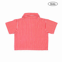 W.Essentiels Kids Kersaint Mechanic Stripped Shirt Cherry