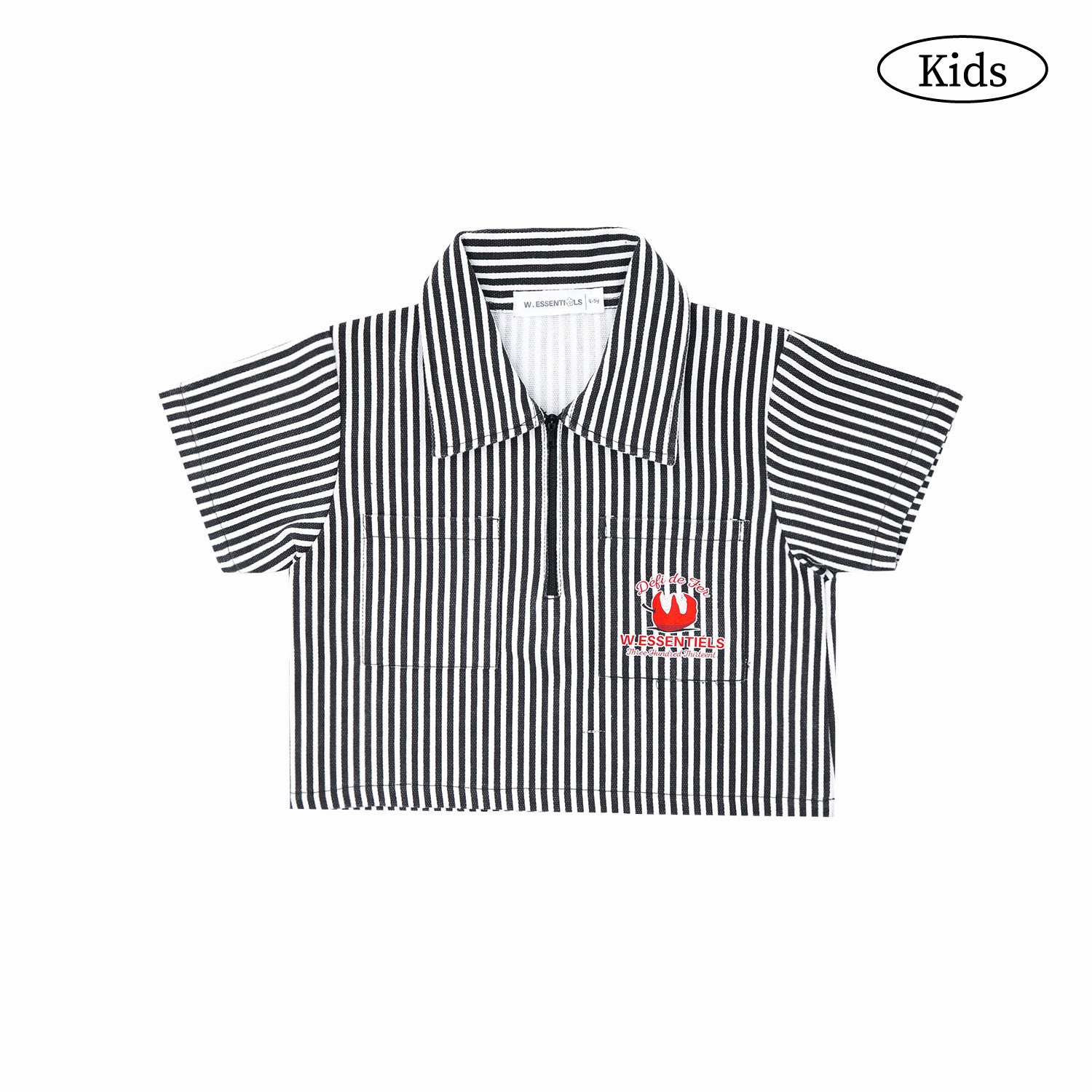 W.Essentiels Kids Kersaint Mechanic Stripped Shirt Noir Black