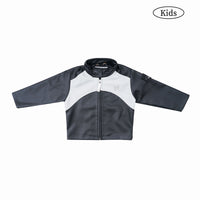 W.Essentiels Kids Mirage 2000 Boxy Bikers Leather Jacket Noir Black/Asphalt