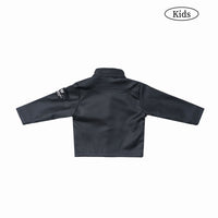 W.Essentiels Kids Mirage 2000 Boxy Bikers Leather Jacket Noir Black/Asphalt