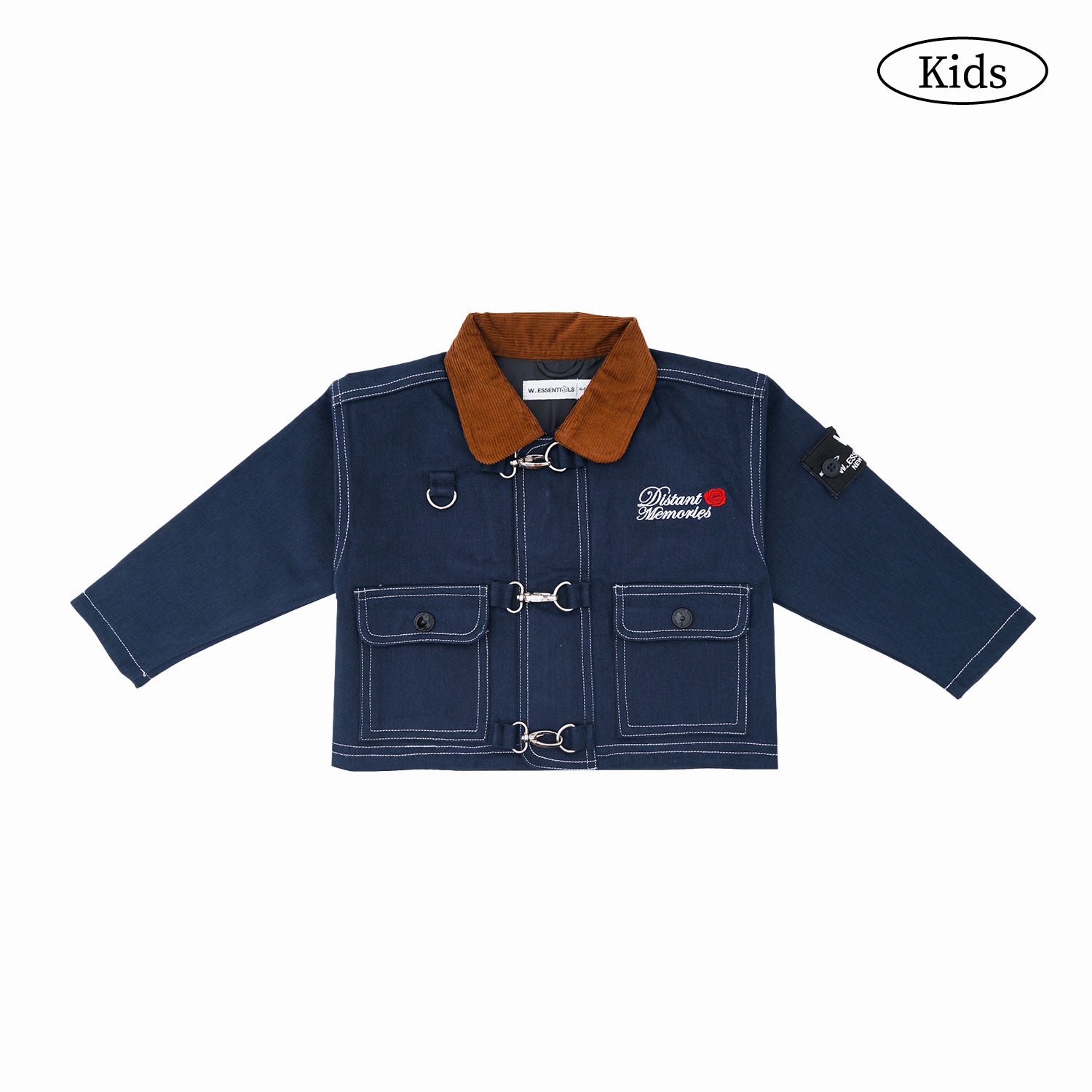 W.Essentiels Kids Label Blue Sapeurs-Pompiers Fireman Clasp Work Jacket Midnight Navy