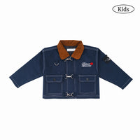 W.Essentiels Kids Label Blue Sapeurs-Pompiers Fireman Clasp Work Jacket Midnight Navy