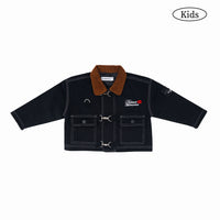 W.Essentiels Kids Label Blue Sapeurs-Pompiers Fireman Clasp Work Jacket Noir Black