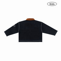 W.Essentiels Kids Label Blue Sapeurs-Pompiers Fireman Clasp Work Jacket Noir Black