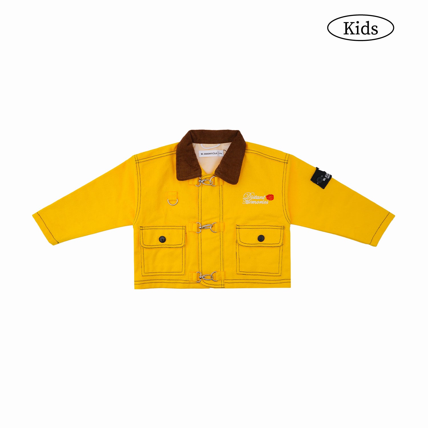 W.Essentiels Kids Label Blue Sapeurs-Pompiers Fireman Clasp Work Jacket Canary