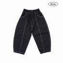 W.Essentiels Kids Cam Ref-31 Twill Cargo Balloon Pants Noir Black