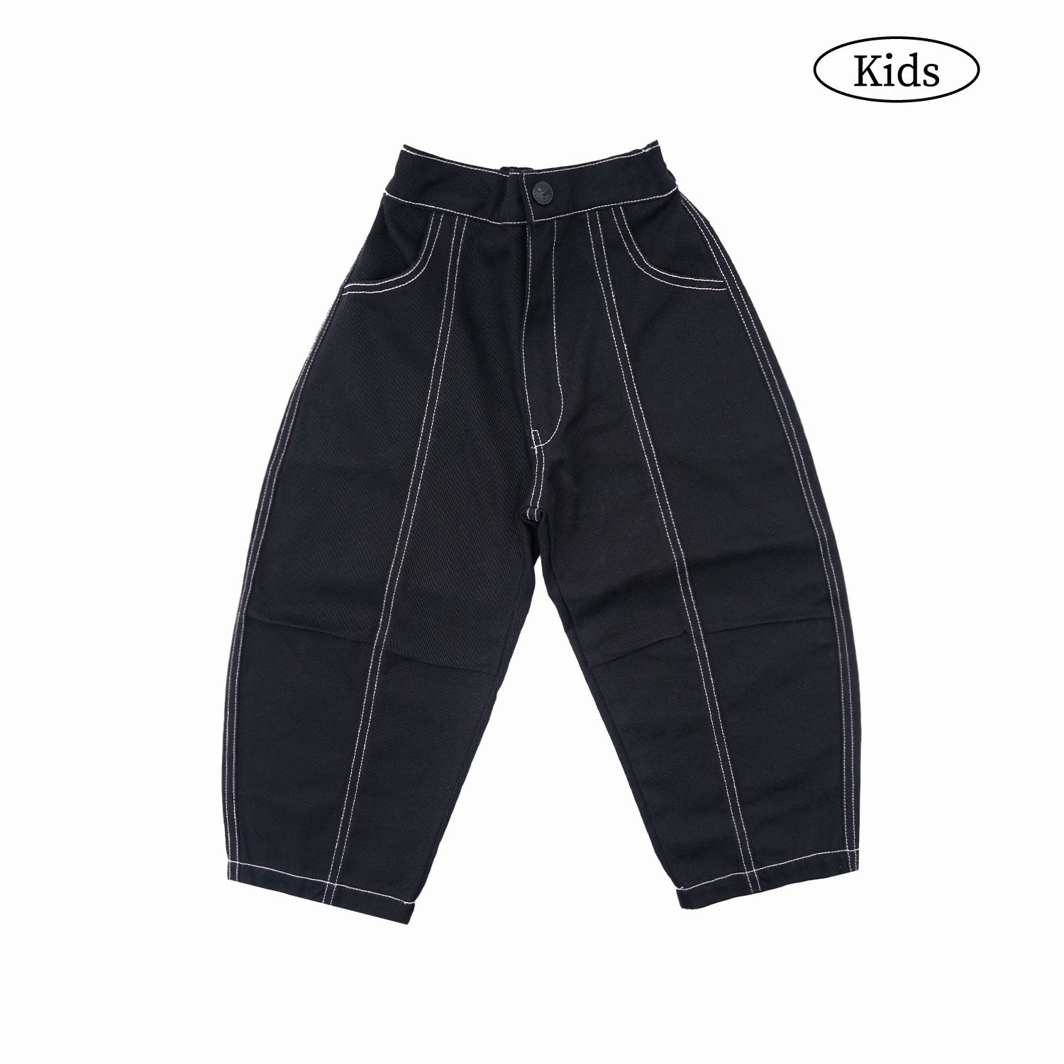 W.Essentiels Kids Cam Ref-31 Twill Cargo Balloon Pants Noir Black