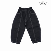 W.Essentiels Kids Cam Ref-31 Twill Cargo Balloon Pants Noir Black