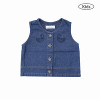 W.Essentiels Kids Mistral Vest Denim Washed Indigo