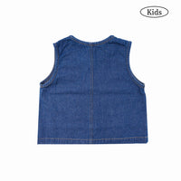W.Essentiels Kids Mistral Vest Denim Washed Indigo
