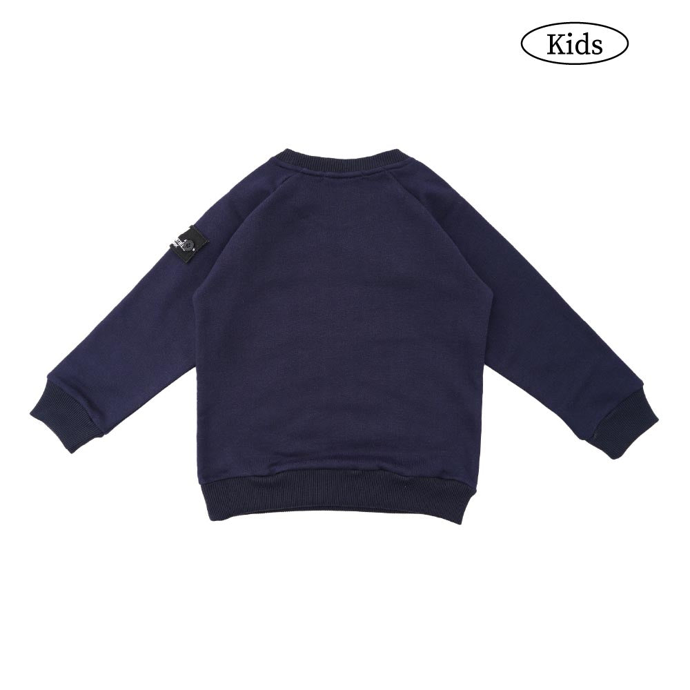 W.Essentiels Kids Hache Oversized Crewneck Sweater Midnight Navy