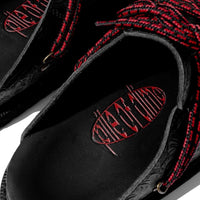 Pile Of Dime Humanoid Sandals Leather Batik Pattern Black