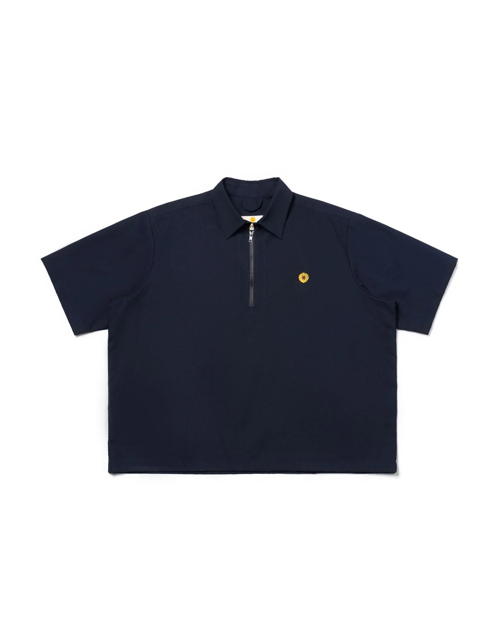 Oat Leja Quarter Zip Shirt Navy