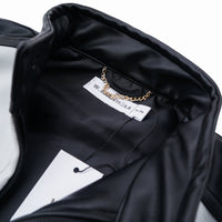 W.Essentiels Kids Mirage 2000 Boxy Bikers Leather Jacket Noir Black/Asphalt